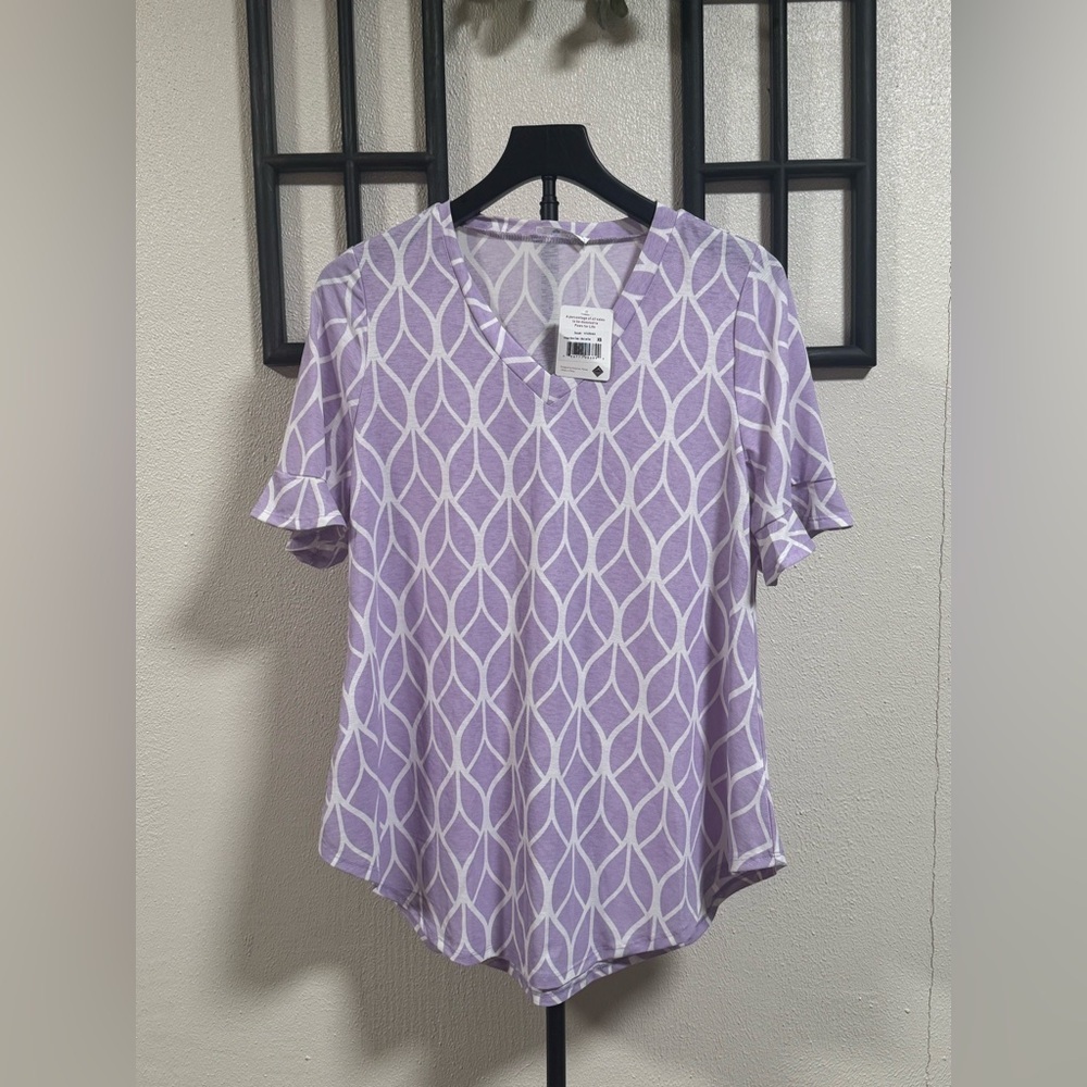 NWT Mountain Mamas Whisper Sleeve Tunic Lilac Leaf Out Size XS